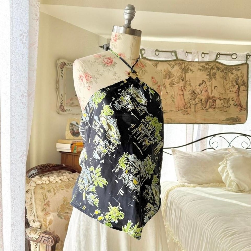 NWT navy blue old‎ navy silky halter top